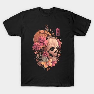 Time of the Death - Skull Flowers Gift T-Shirt